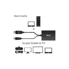 "Club 3D CAC-1010 DisplayPort 1.2a to DVI Adapter Cable - High-Quality Black Converter for Enhanced Display Performance"